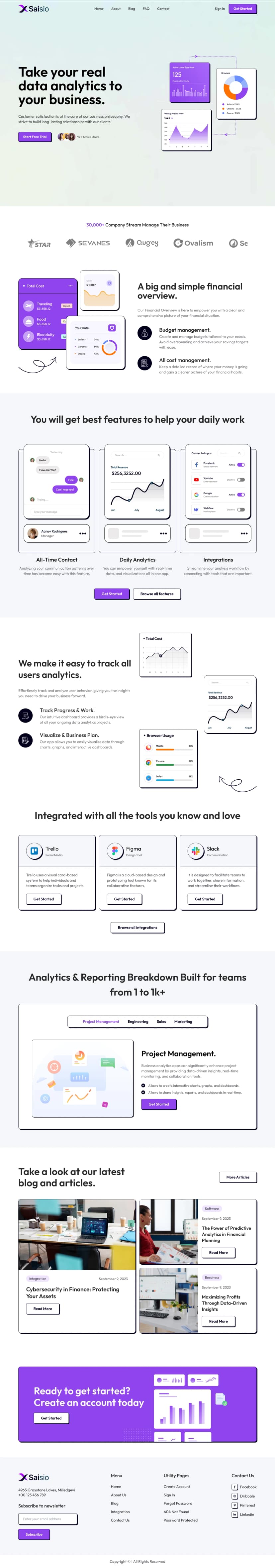 Saisio - Responsive SaaS Website