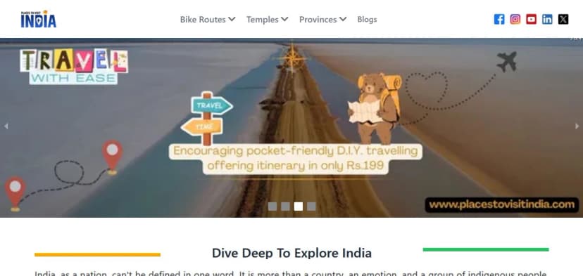 PlaceToVisitIndia – Travel Guide Website (Next.js Frontend)