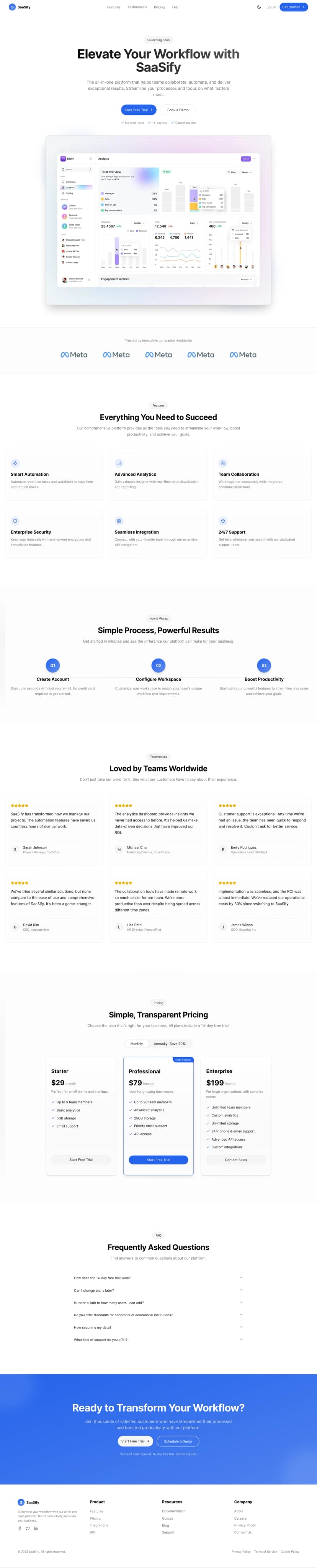 Saasify - Modern SaaS Landing Page