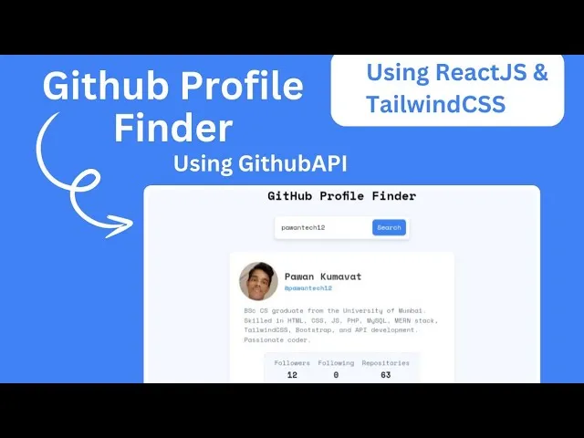 GitHub Profile Finder Using ReactJS and GitHub API