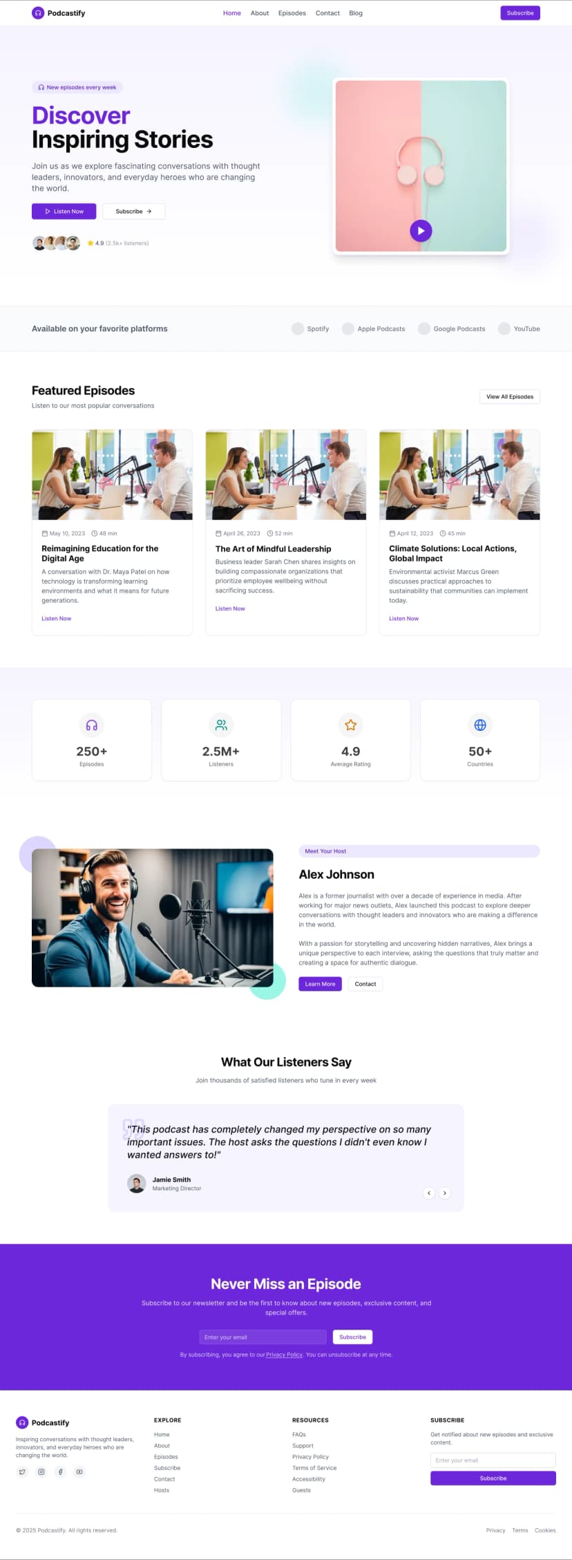 Podcastify – Modern Podcast Website