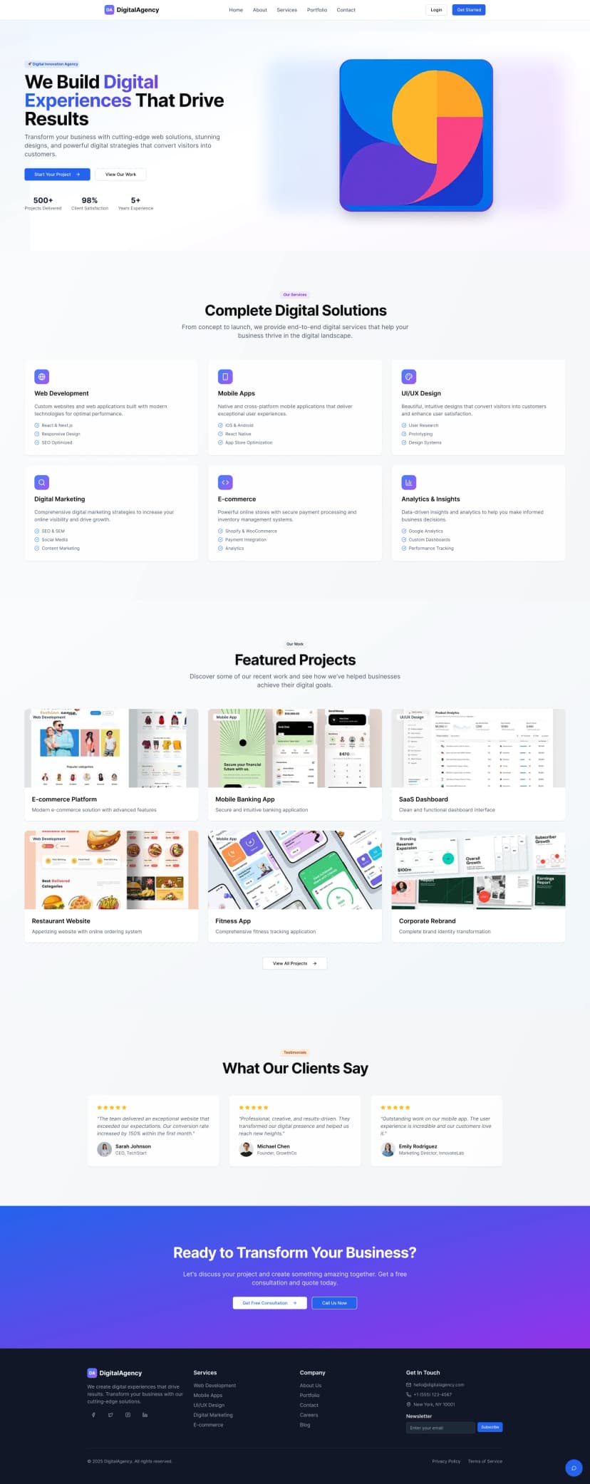 DigitalAgency – Modern Digital Agency Website