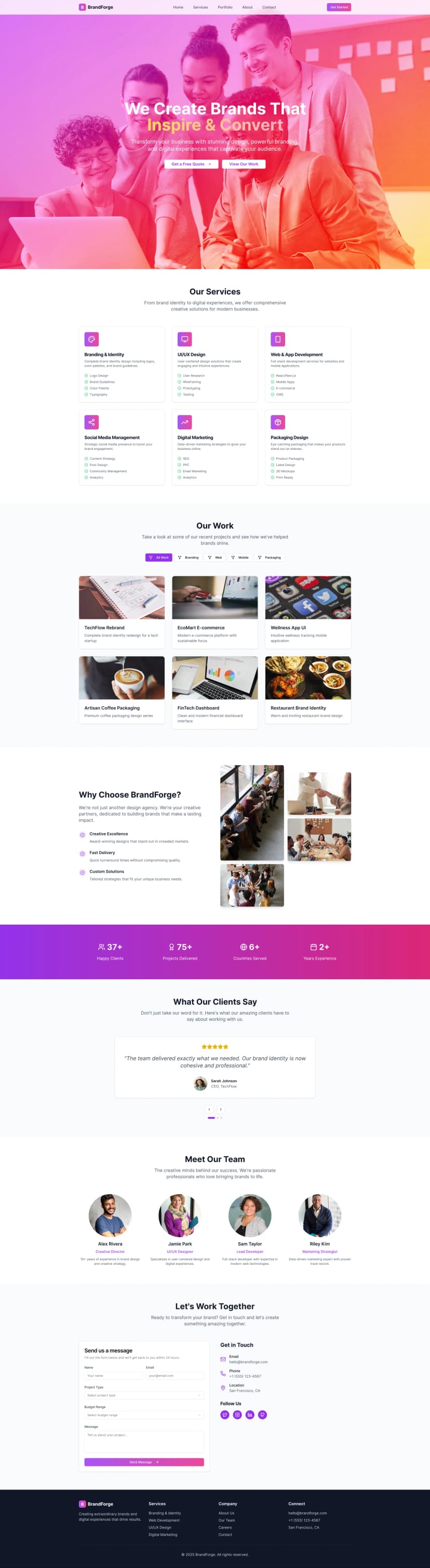 BrandForge – Responsive Brand Agency Website