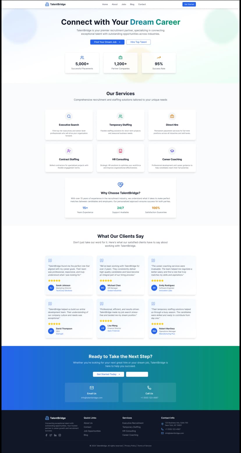 TalentBridge - Recruiter Agency Website