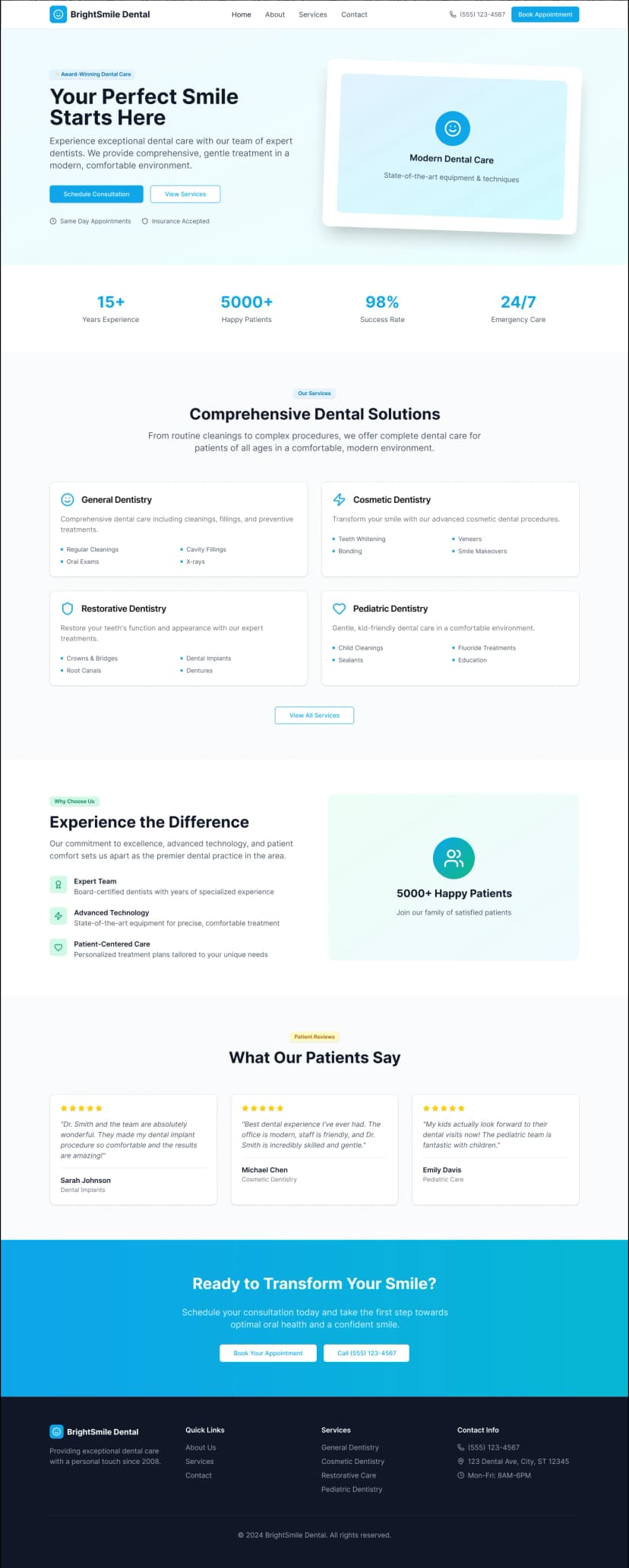 BrightSmile Dental Website
