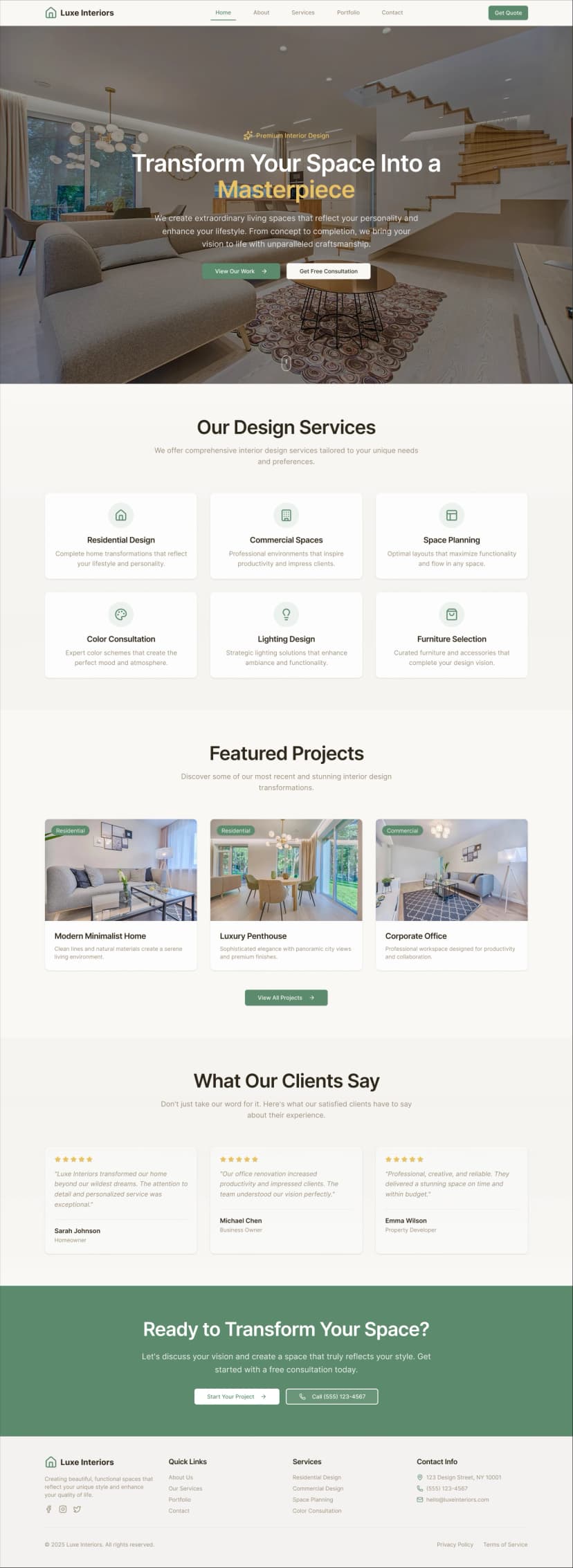 Luxe Interior Designer Website