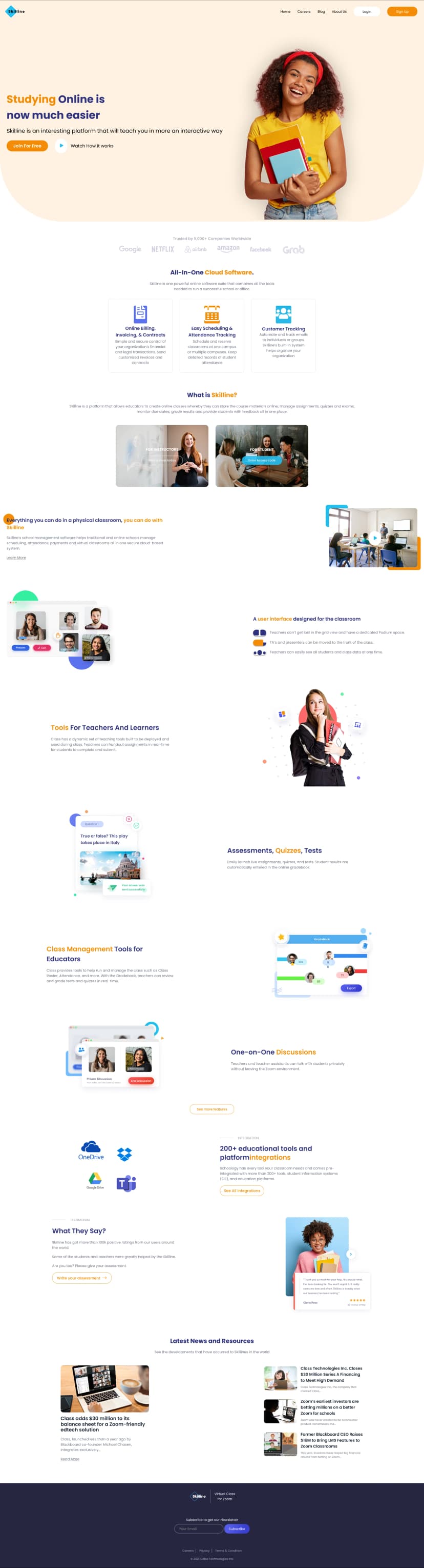 Skilline - Educational Website Using HTML , CSS and JavaScript